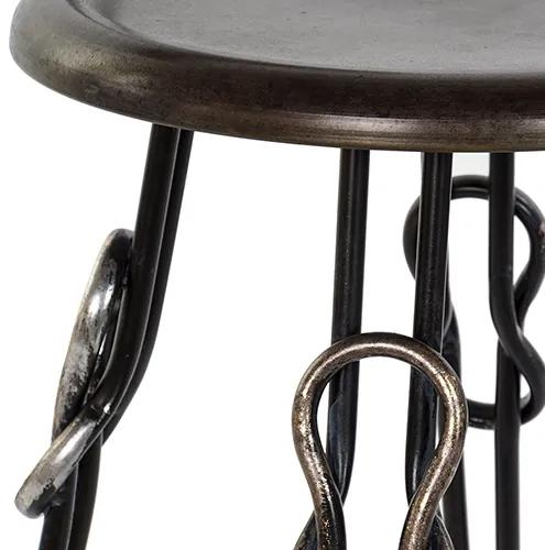 Scaun inalt Silla din metal antichizat negru 45x35x89 cm