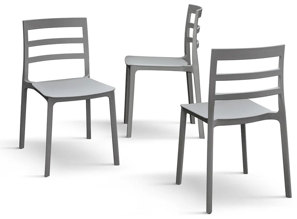 Set 4 scaune RIGATO -POLIPROPILENA- HORECA - GRI