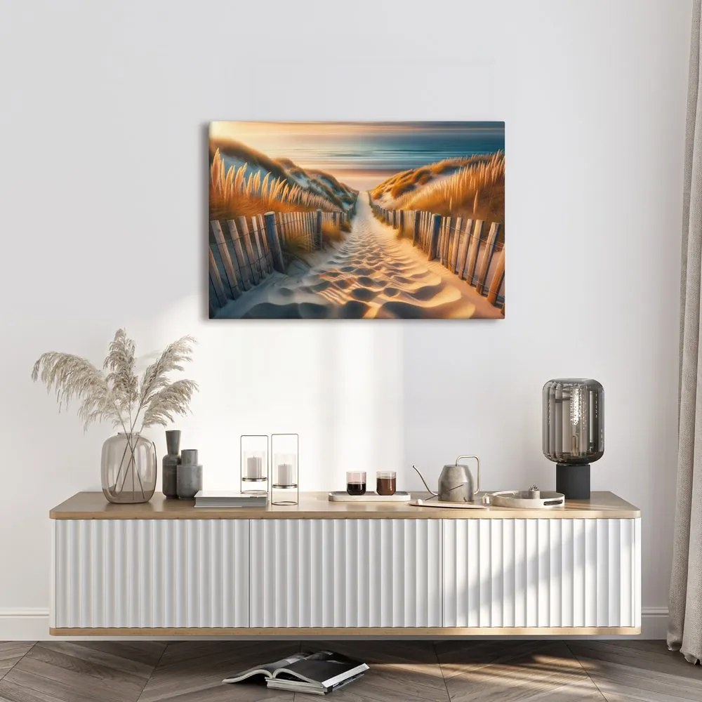 Tablou drum printre dune spre mare