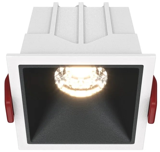 Spot LED incastrabil dimabil design tehnic Alpha alb, negru, 6,5x6,5cm, 4000K