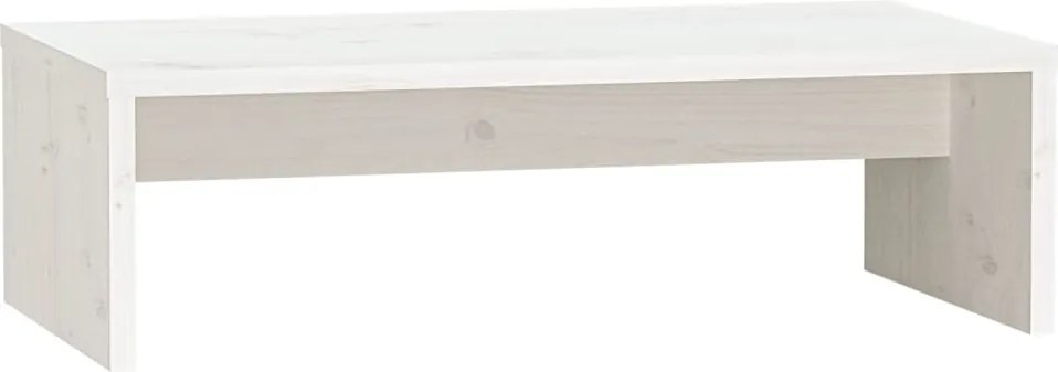 vidaXL Suport pentru monitor, alb, 50x27x15 cm, lemn masiv pin