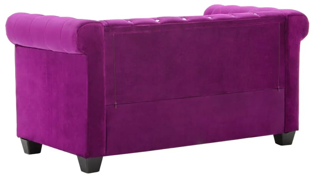 Canapea Chesterfield 2 locuri, catifea, 146x75x72 cm, violet Violet, Canapea cu 2 locuri