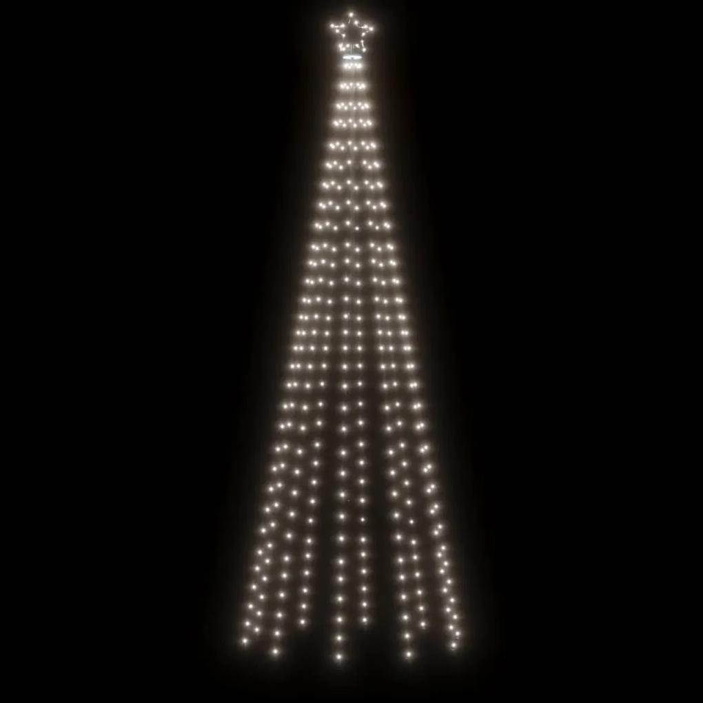 Brad de Craciun, 310 LED-uri, alb rece, 300 cm, cu tarus 1, Alb rece, 300 x 100 cm