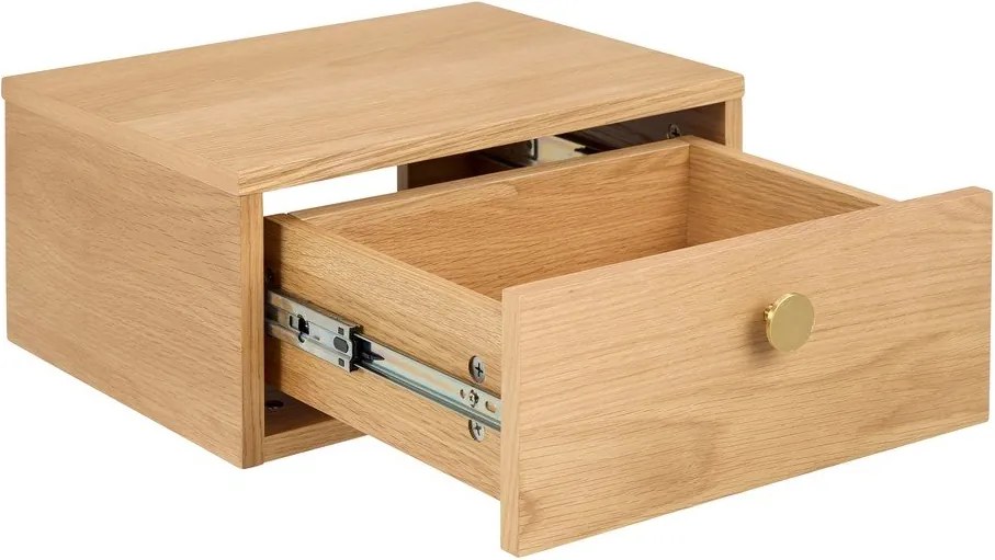 Noptieră în culoare naturală deschisă cu aspect de lemn de stejar Monfort – Actona