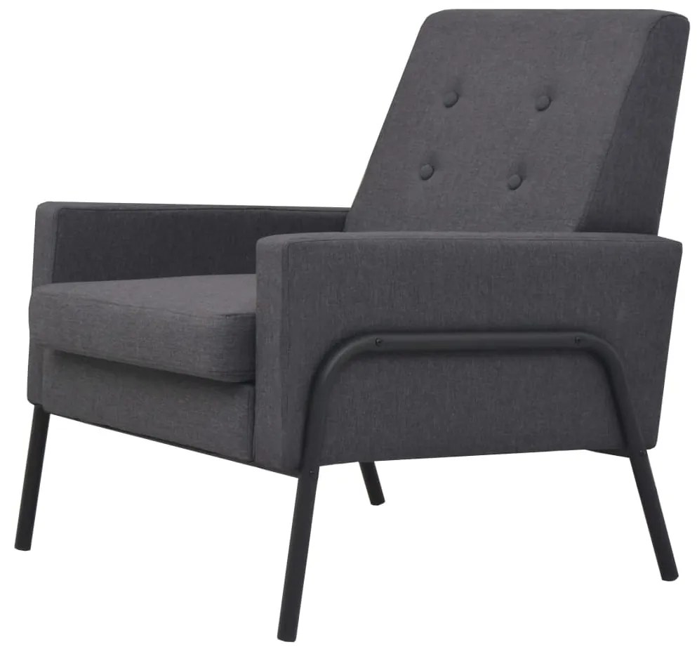 245523 vidaXL Fotoliu, gri închis, oțel și material textil