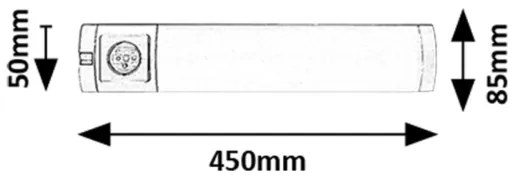 Corp de iluminat LED cu priză pentru corpuri de bucătărie Rabalux 78038 SOFT 2E LED/5W/230V 4000K 45 cm argintiu