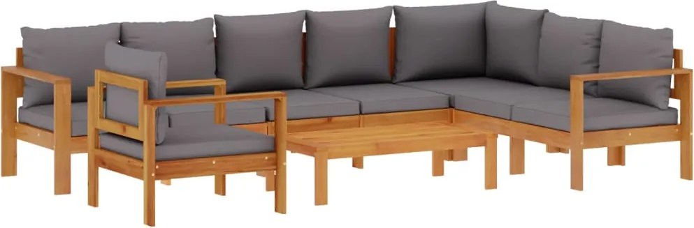 vidaXL Set de canapele grădină cu perne, 6 piese, lemn masiv acacia