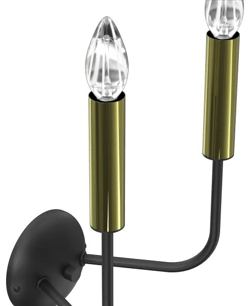 Lampă de perete AKASYA 2xE14/15W/230V negru/auriu