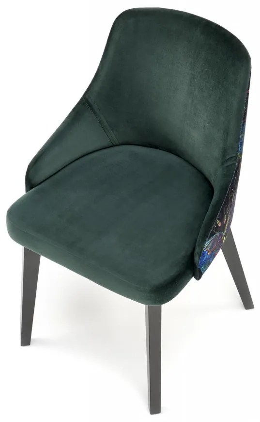 Scaun Endo velvet verde/negru Blu78