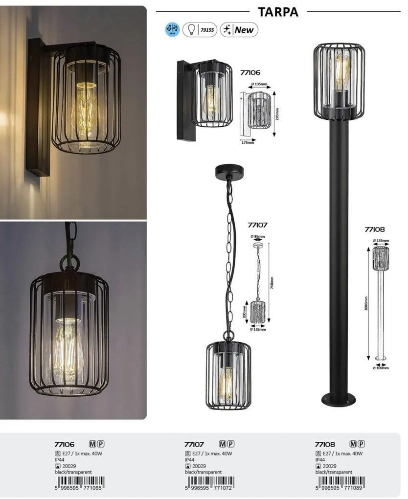 Pendul iluminat exterior industrial, Protectie IP44, Tarpa