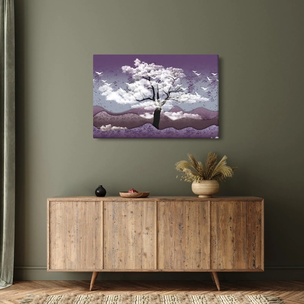 Tablou - Copac în nori (90x60 cm)
