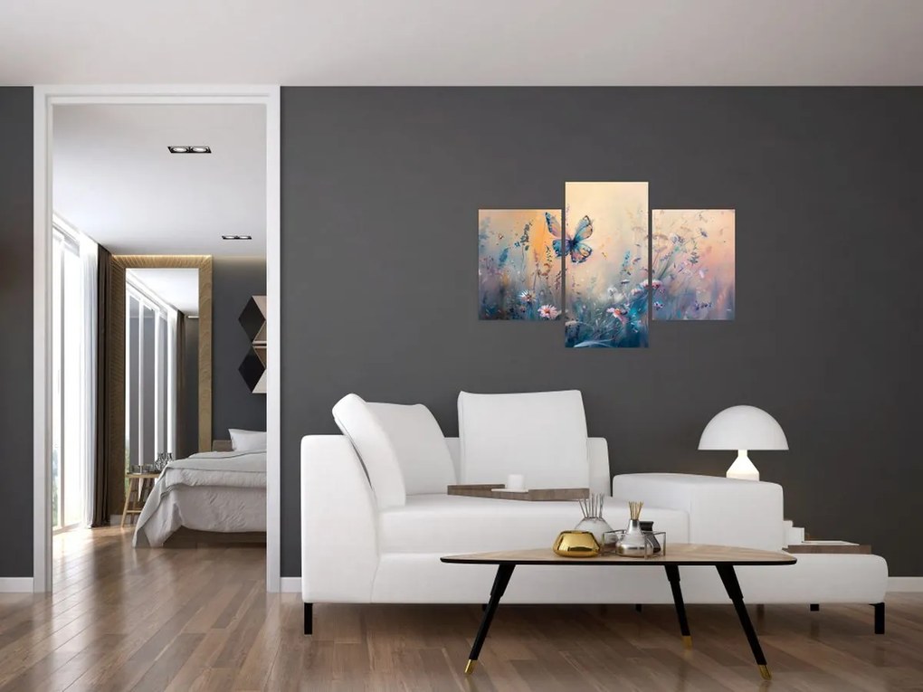 Tablou - Pajiște cu Fluture II (90x60 cm)