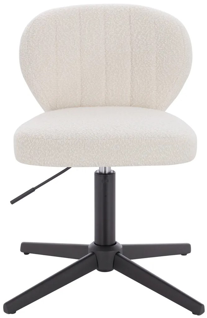 HR193CROSS Scaun Crem Boucle cu Bază Neagră