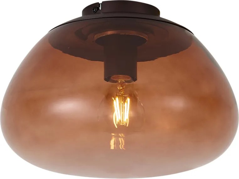 Plafonieră de design maro cu sticlă maro - Giselle