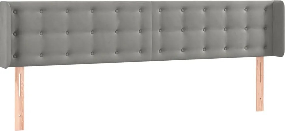 vidaXL Tăblie de pat cu aripioare gri deschis 183x16x78/88 cm catifea