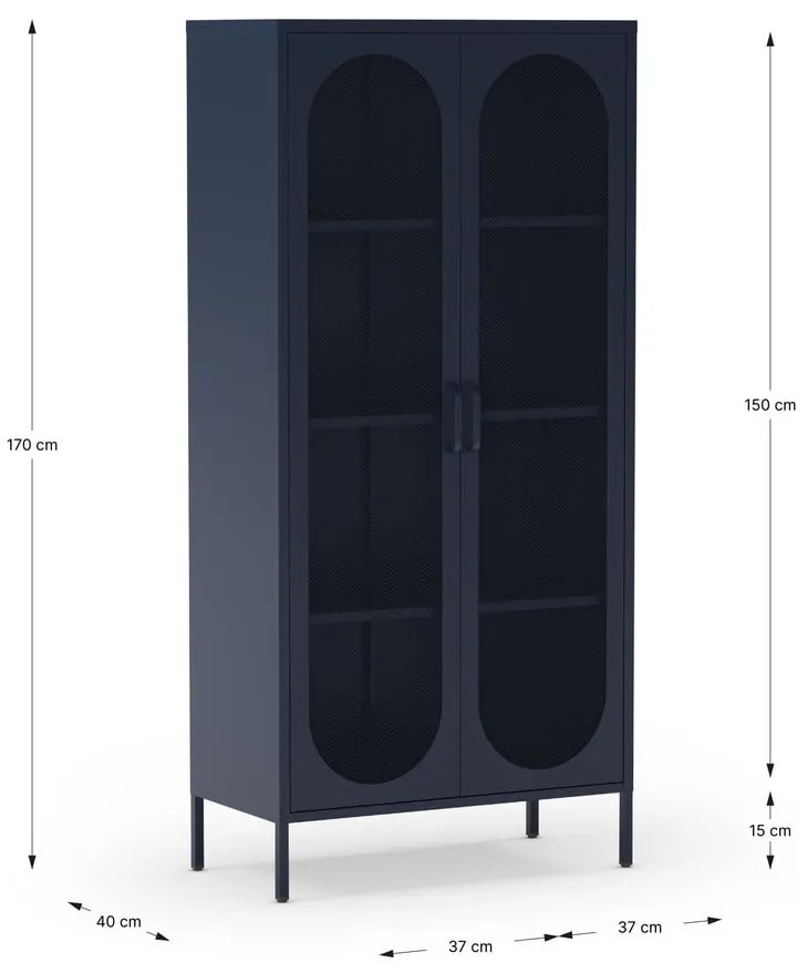 Dulap albastru închis 80x170 cm Diora – Marckeric