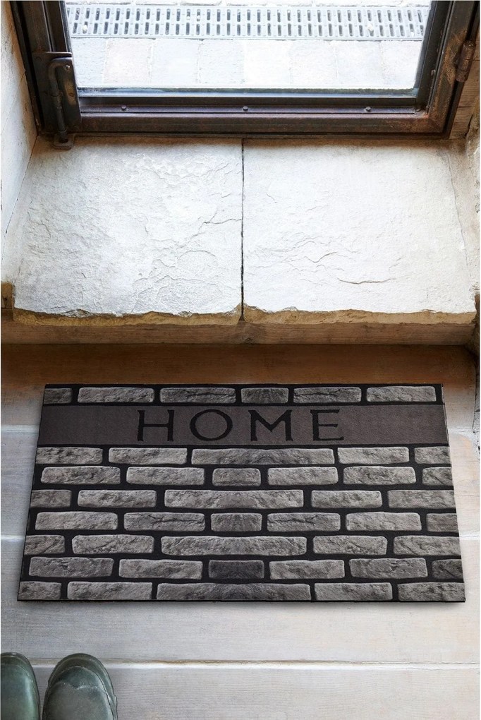 Covor HOME, 40x60 cm, forma dreptunghiulara, PVC, gri