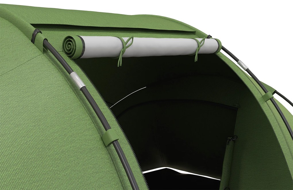 Outsunny Cortă Familiară pentru 4-6 Persoane cu 2 Camere și Geantă de Transport 430x240x170 cm Verde | Aosom Romania