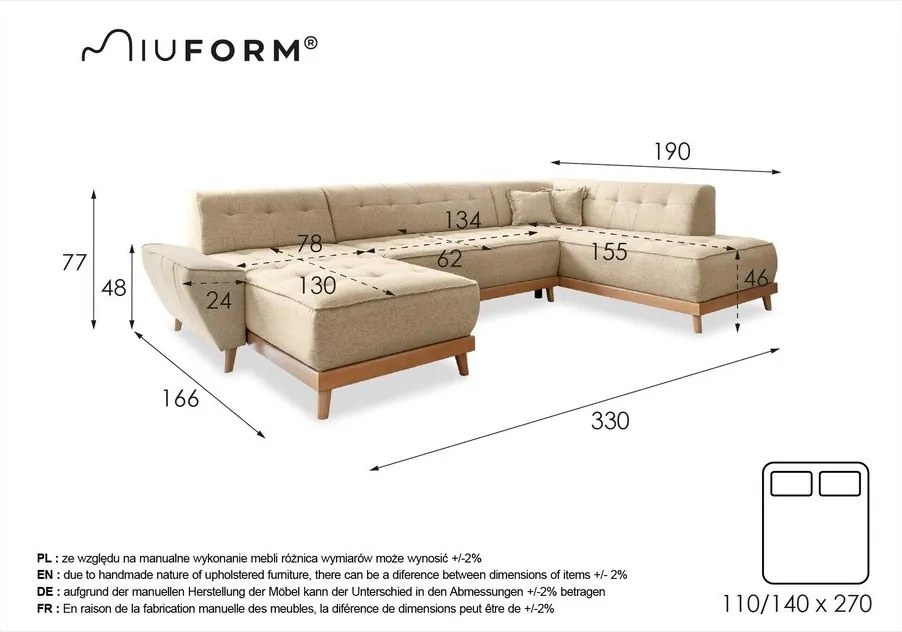 Colțar turcoaz extensibil (cu colț pe partea dreaptă/în formă de "U") Dazzling Daisy – Miuform
