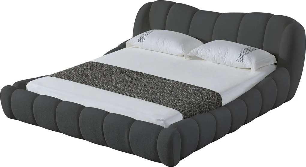 Pat dormitor dumonde, tapitat gri Royal 180x200 cm