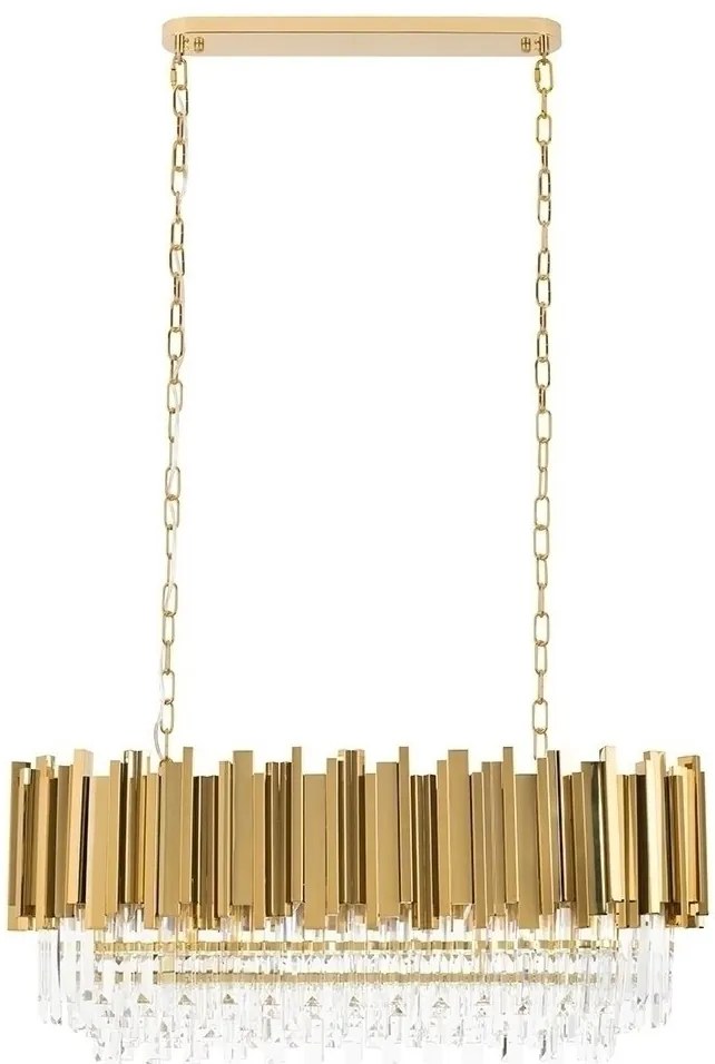Lustra suspendata, Cristale de Sticla, Glamour Long Gold 90