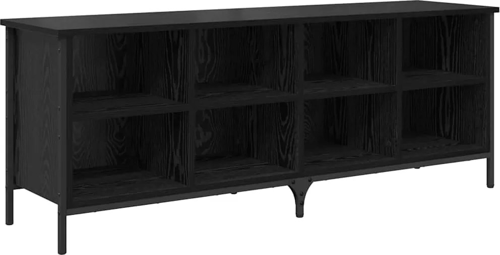 vidaXL Dulap pentru pantofi cu raft Stejar Negru 131 x 35 x 50 cm