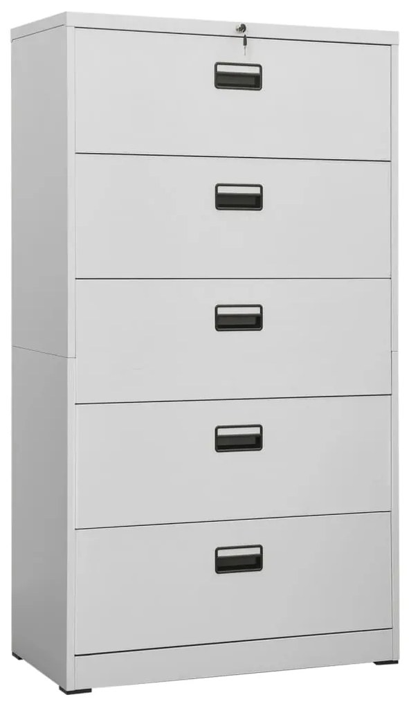 vidaXL Fișet, gri deschis, 90x46x164 cm, oțel