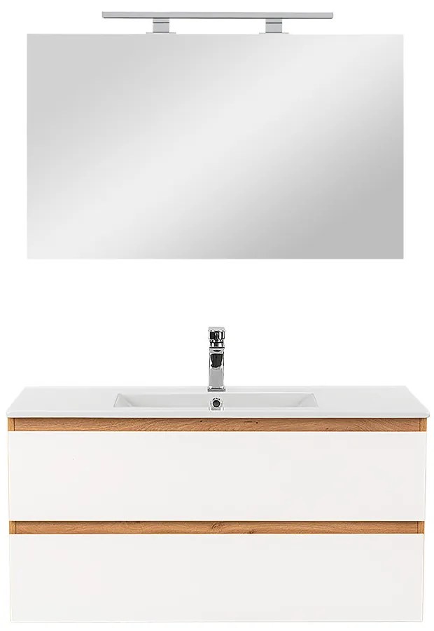 Mobilier complet de baie Vario Forte 100 stejar-alb