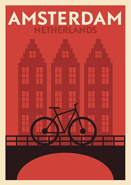 Ilustrație Typographic Amsterdam City Poster Design, kursatunsal