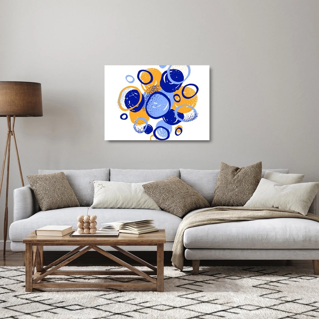 Tablou pe sticlă - Motiv luminos cu cercuri (70x50 cm)