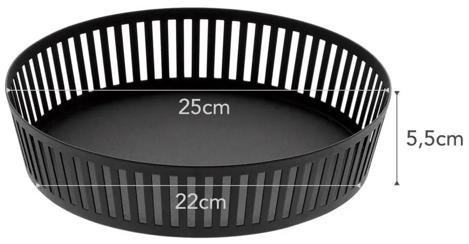 Fructieră YAMAZAKI Tower, ⌀ 25 cm, negru