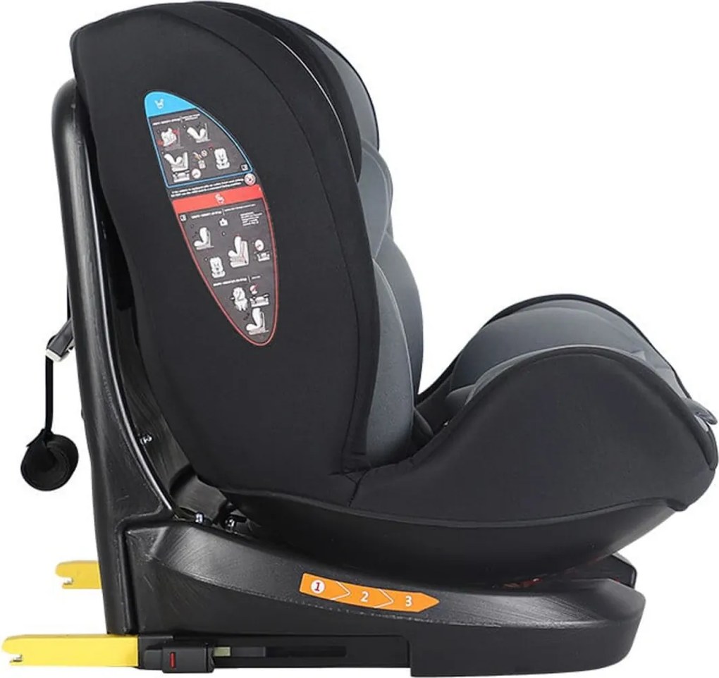 Scaun Auto cu Isofix NOVOKIDS™ Safety Seat 6000, Cu rotire 360 grade, 0-36 kg, Tetiera reglabila pe inaltime, Omologare R-129 i-Size, Transformabil