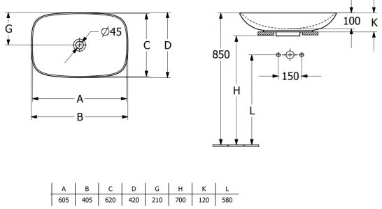 Villeroy & Boch 4A500001 - Lavoar pentru montare pe blat LOOP&FRIENDS 62x42 cm ceramică/alb