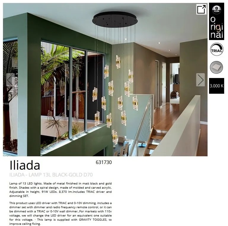 Lustra LED suspendata design elegant Iliada 13L