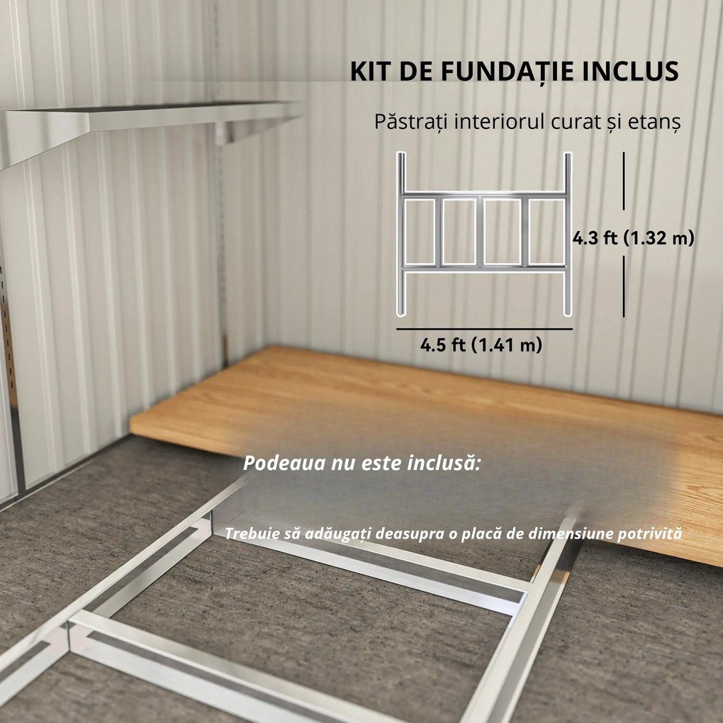 Outsunny Casă din Metal Galvanizat 7 x 5ft, cu Ușă Glisantă | Aosom Romania