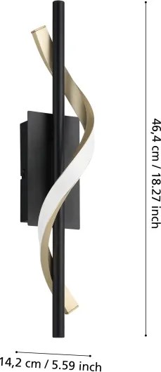 Eglo CONAPRATO 902136-LED Aplică de perete LED/8,8W/230V 2700/4000/6500 negru/auriu