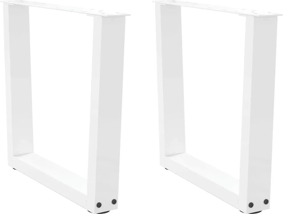 vidaXL Picioare pentru măsuță de cafea în formă de V, 2 buc., alb, 50x(42-43,3) cm, oțel