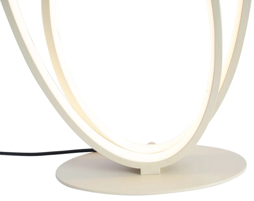 Lampă de masă de design bej, incl. LED, cu 3 trepte de intensitate luminoasă - Boomerang