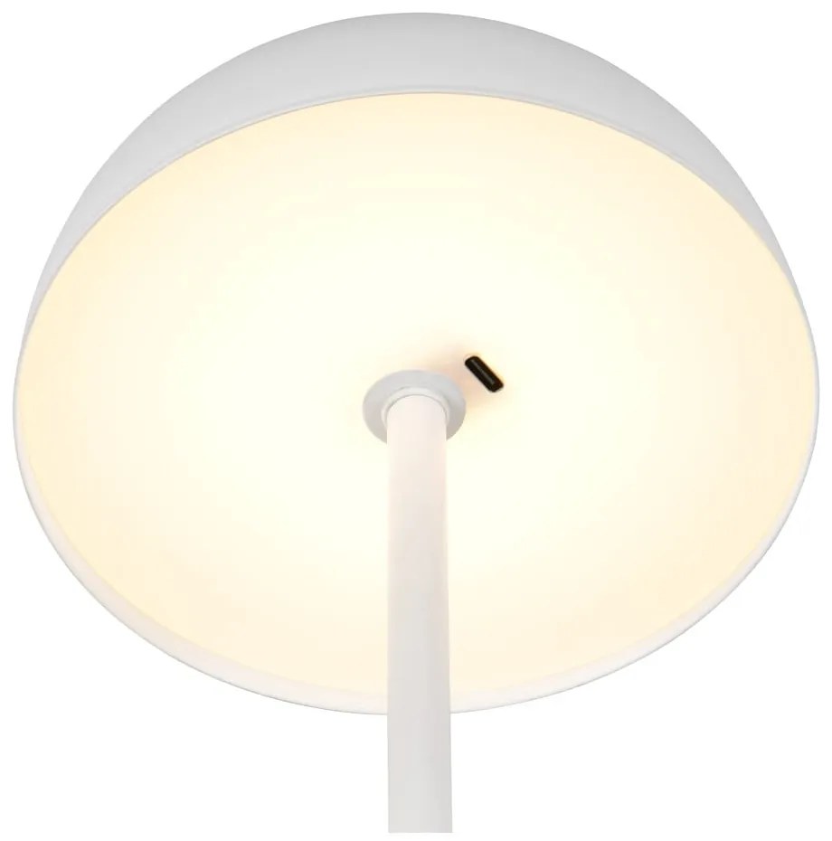 Veioză alb mat LED cu abajur din metal (înălțime 21 cm) Munoz – Trio