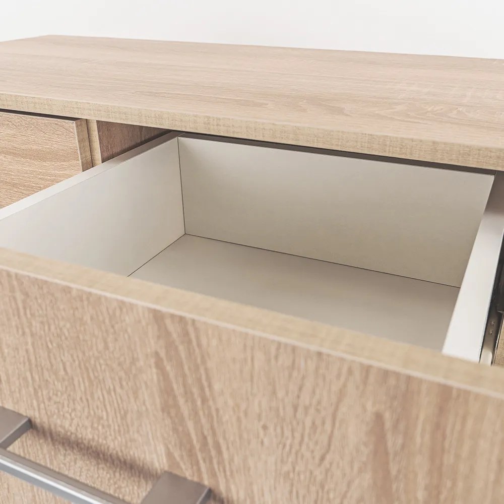 Comodă Miami cu 1 ușă și 4 sertare 80x92 cm stejar sonoma-stejar sonoma