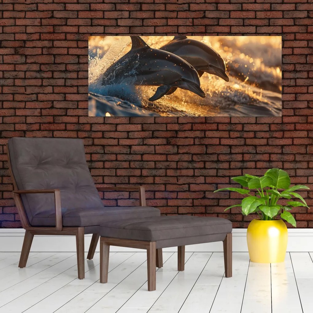 Tablou - Delfinii (120x50 cm)