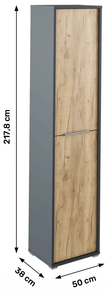 Dulap cu rafturi Hamila NEW TYP 06 (grafit + Stejar artisan). 1028759