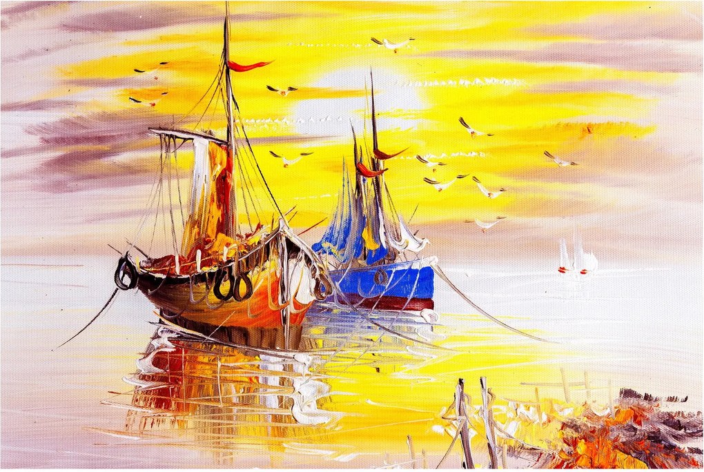 Tablou - Pictură barcă (90x60 cm)