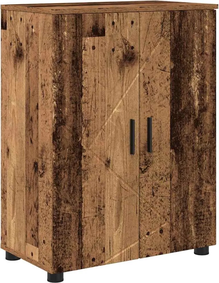 vidaXL Dulap de Baie Lemn Vechi 60 x 35 x 80 cm Lemn compozit & Metal