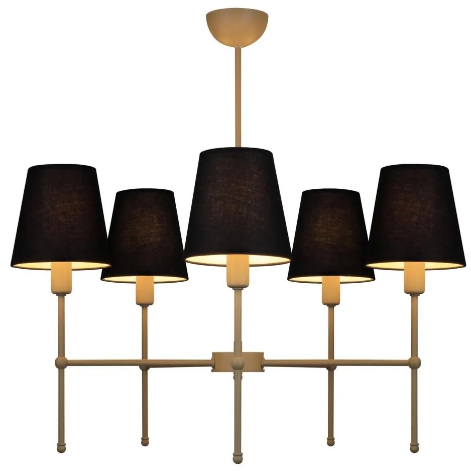 Candelabru pe tijă MADELA 5xE14/40W/230V negru/bej