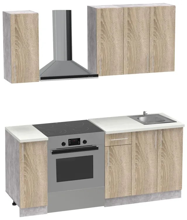 Set mobila bucatarie 4 buc Festa II Pako World Sonoma 120x60x85 cm
