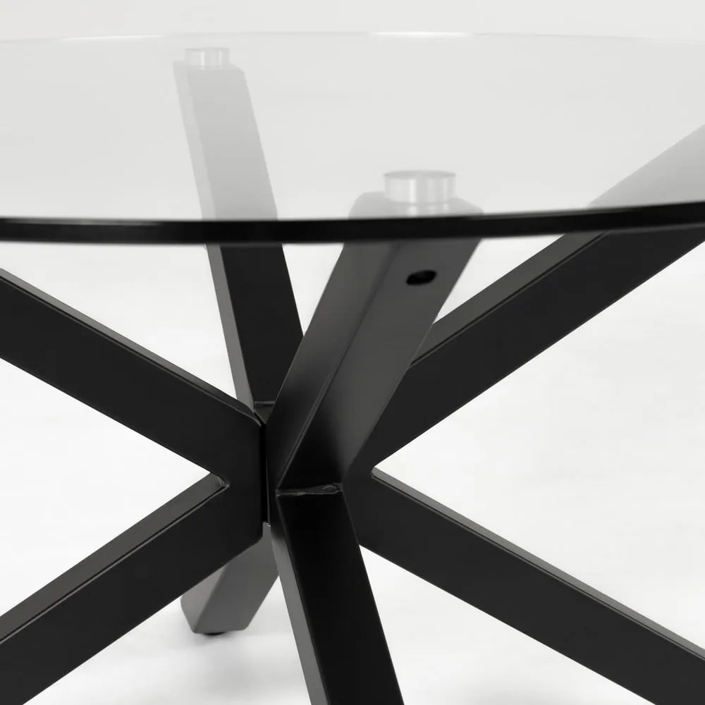 Masă rotundă dining cu blat din sticlă Kave Home, ø 119 cm
