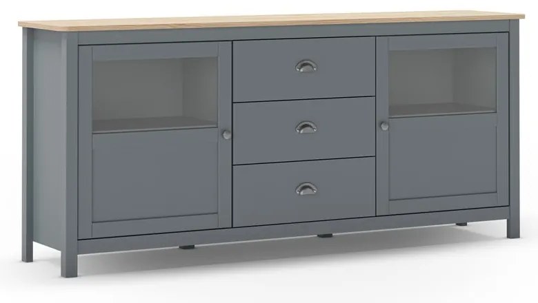 Comodă verde prăfuit din lemn de pin 180x80x40 cm Misti – Marckeric