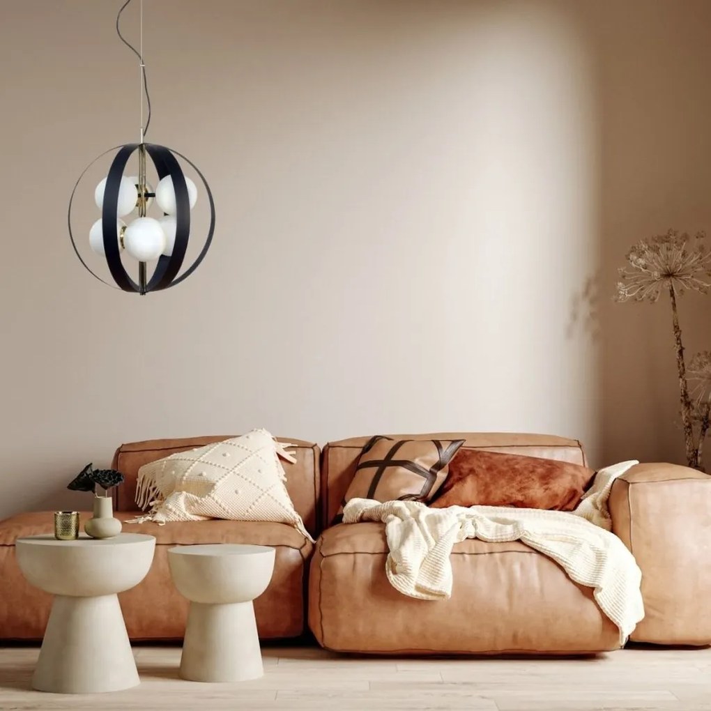 Lustra design modern Nela negru, auriu 40cm