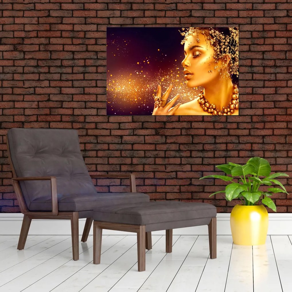 Tablou - Machiaj de aur (90x60 cm)